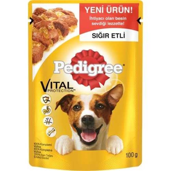 Pedigree Vital Sığır Etli 100 gr Konserve Yetişkin Köpek Maması