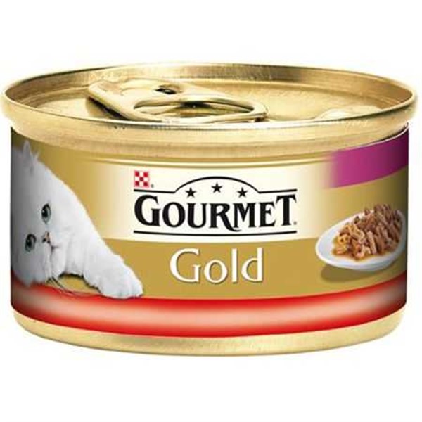 Gourmet Gold Çifte Lezzet Sığır Eti ve Tavuklu Yetişkin Kedi Konservesi 85 gr