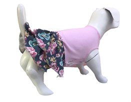 Gedyco Küçük Irk Köpek için Çiçekli Volanlı Elbise